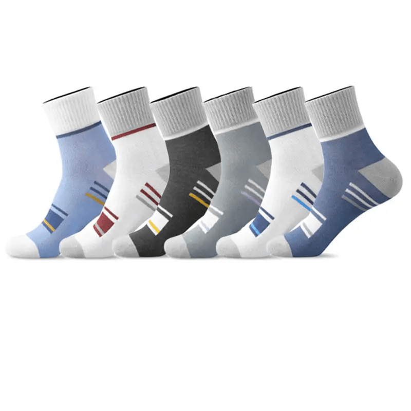 Men's Socks Mid-Calf Spring and Autumn Models Four Seasons Color-Matching Long Socks Trendy Sports Men's Socks