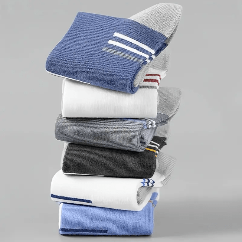 Men's Socks Mid-Calf Spring and Autumn Models Four Seasons Color-Matching Long Socks Trendy Sports Men's Socks