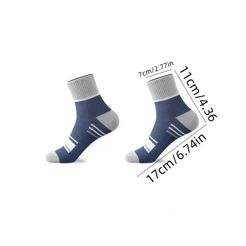 Men's Socks Mid-Calf Spring and Autumn Models Four Seasons Color-Matching Long Socks Trendy Sports Men's Socks