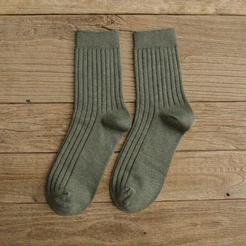 5 Pairs Of Men's Trendy Solid Crew Socks, Breathable Comfy Casual Unisex Socks For Men's Outdoor Wearing All Seasons Wearing