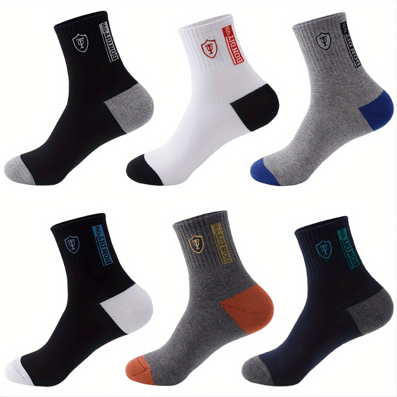 6 Pairs Breathable Moisture Wicking Athletic Socks for Men And Women Ankle Length