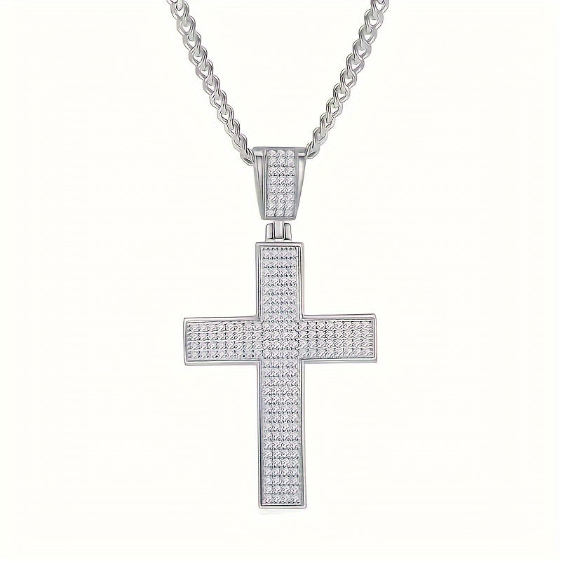 1pc S925 Silver Inlaid 2-carat Moissanite Pendant For Both Men And Women, Suitable For Daily Wear, Gift For Family And Friends, Couple, Holiday Gifts. Follow The Footsteps Of Hip-hop And Become A Trendsetter