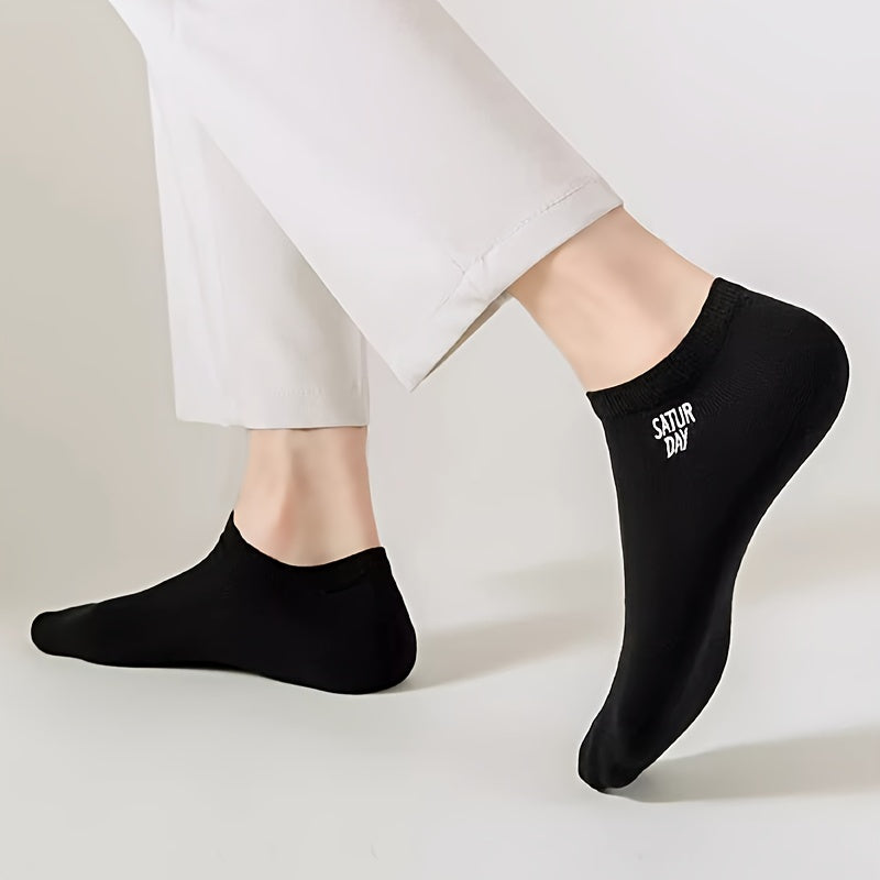 5 Pairs of Men'S Fashionable And Simple Low Cut Socks, Comfortable And Breathable Thin Socks, Suitable for Daily And Outdoor Wear, Suitable for Spring And Summer
