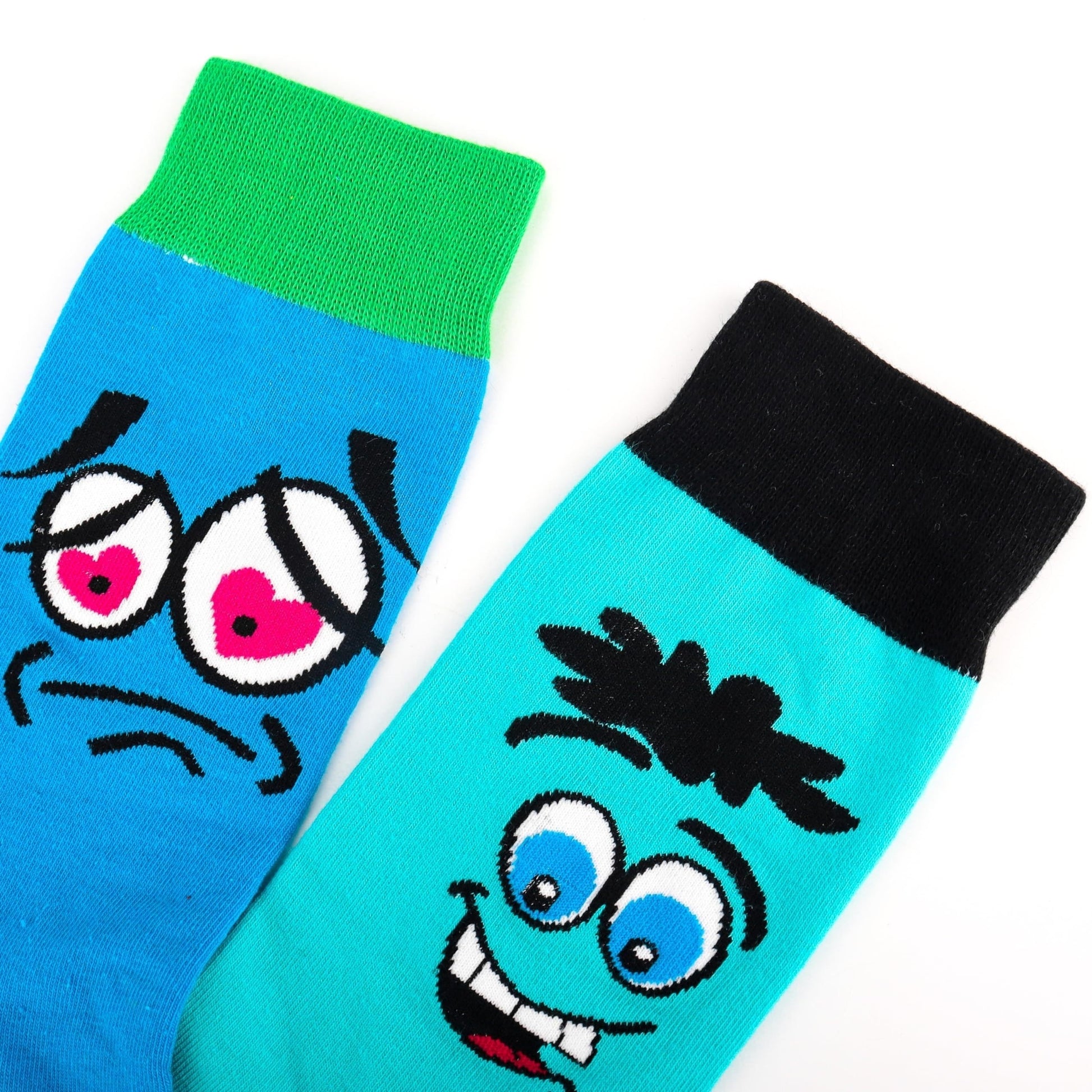5 Pairs Unisex Cartoon Expression Calf Socks, Cotton Knit Fabric with Acrylic & Spandex, Machine Washable, Fun Novelty Casual Crew Socks for Men, Women, and Teens, Gift-Ready