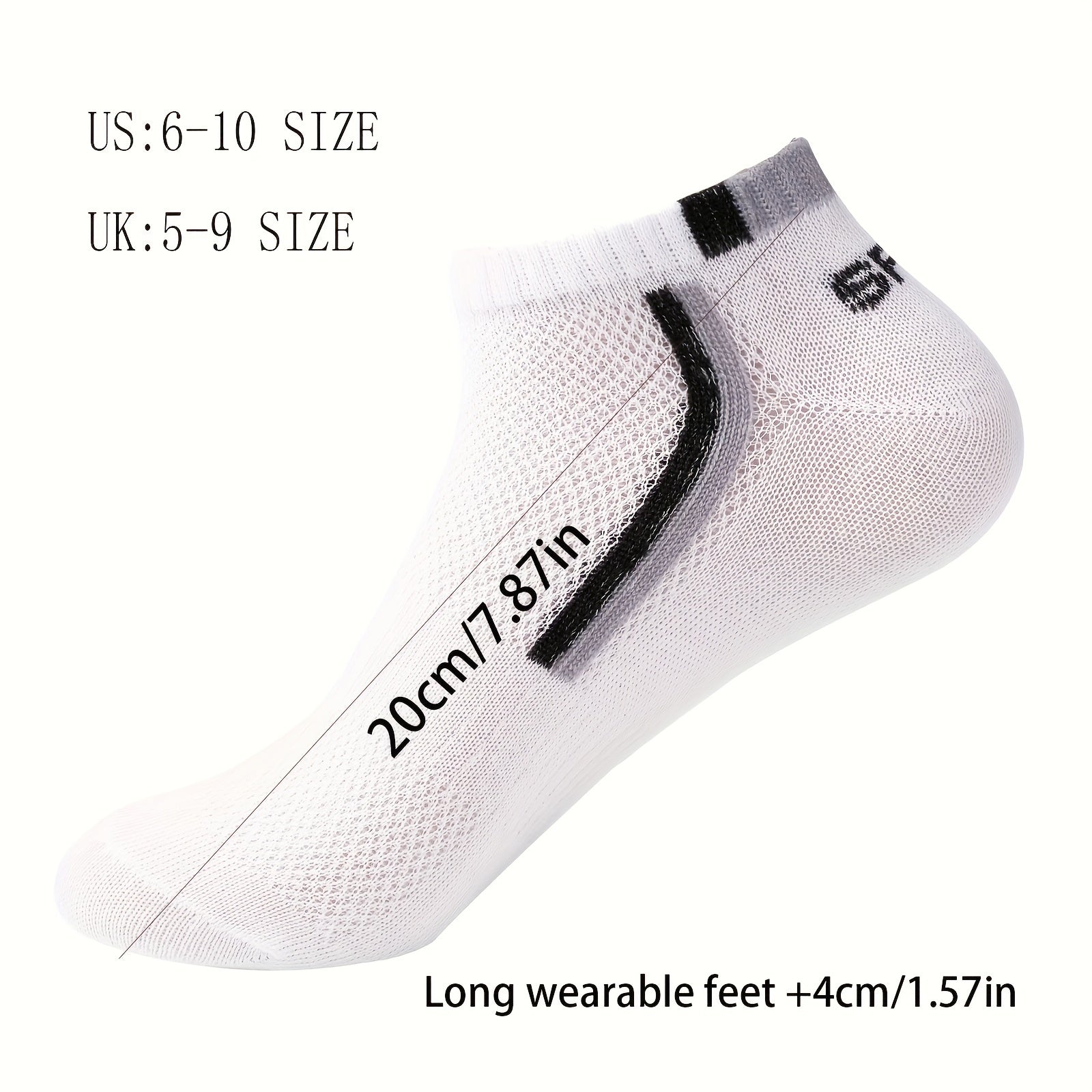 5pcs Men's Summer Thin Ankle Socks - Breathable Mesh, Sweat-Wicking, Low-Cut Athletic & Casual Socks in Black, Blue, White, Gray, Maroon with \
