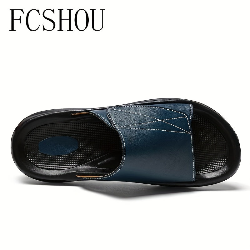 FCSHOU Men'S Summer Sandals - Casual Slip-On Flip Flops with Open-Toe Design, Faux Cover Upper & EVA Sole, Comfortable Indoor\u002FOutdoor Shoes for Casual Attire, Strappy Sandals