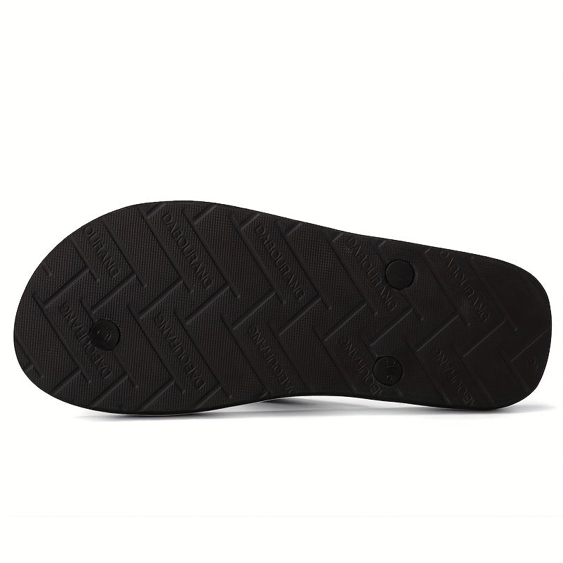 1 Pair DABOURANG Men'S Flip Flops - Classic Casual Fashion Slides, Solid Color, Rubber Sole, Non-Slip, Comfortable Beach Sandals for Outdoor Daily Wear, All-Season Slip-On Footwear