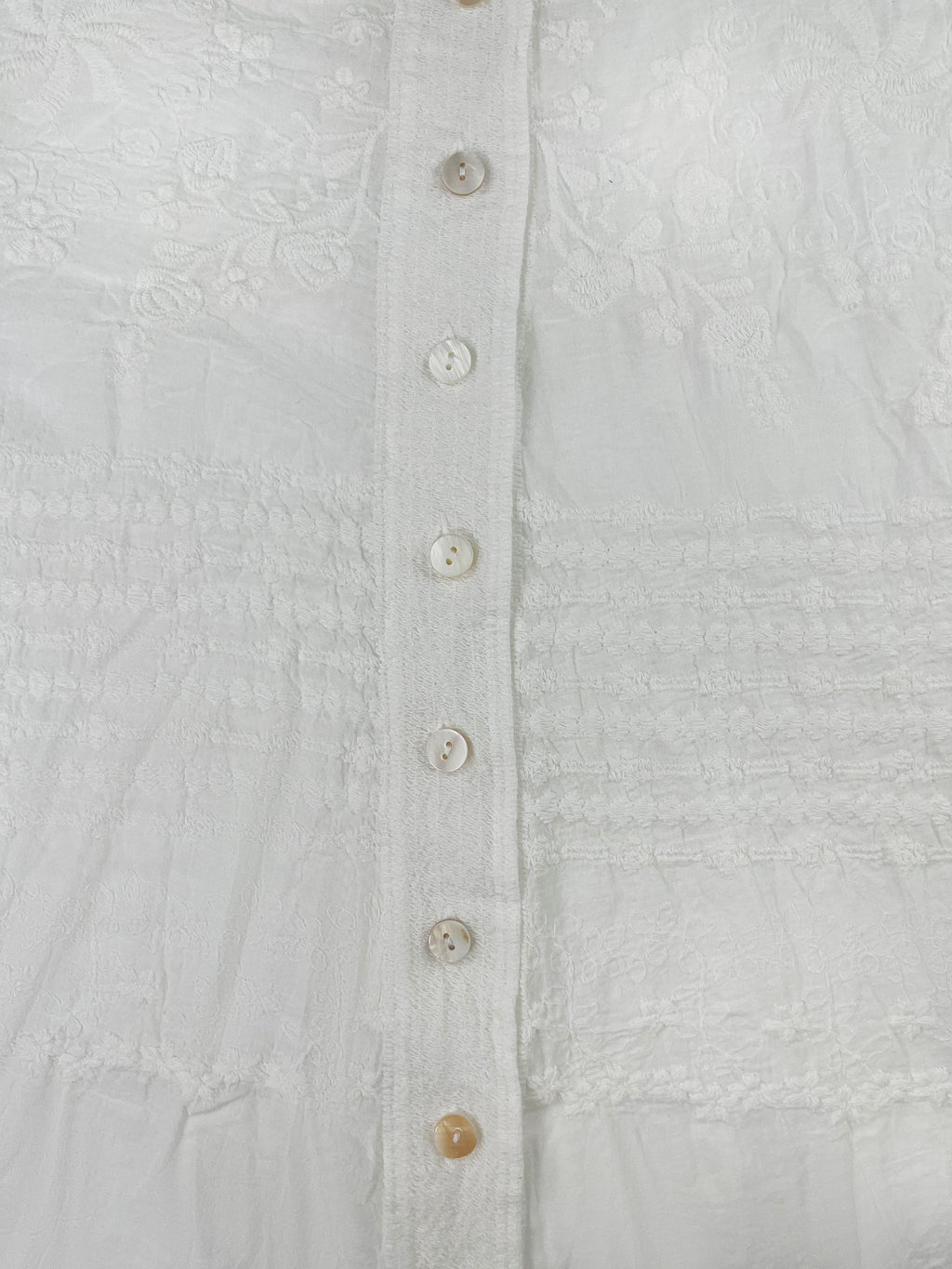 Seasonal Versatility Elegant French Vintage-Inspired Long Sleeve Crochet Blouse for Women - Sheer White Button-Up Shirt with Delicate Lace Detailing, Casual Loose Fit, Perfect for Spring and Fall