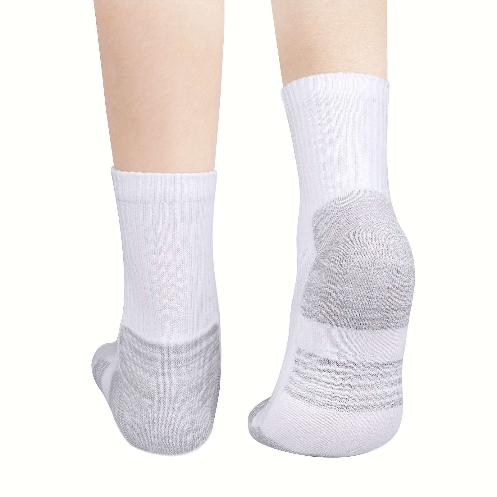 5 Pairs YUEDGE Mens Cushioned Crew Socks Performance Moisture Wicking Training Athletic Socks For Men 6-13