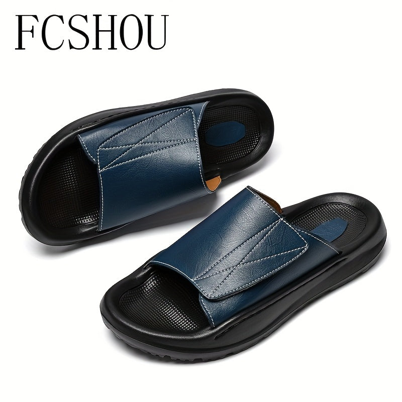 FCSHOU Men'S Summer Sandals - Casual Slip-On Flip Flops with Open-Toe Design, Faux Cover Upper & EVA Sole, Comfortable Indoor\u002FOutdoor Shoes for Casual Attire, Strappy Sandals