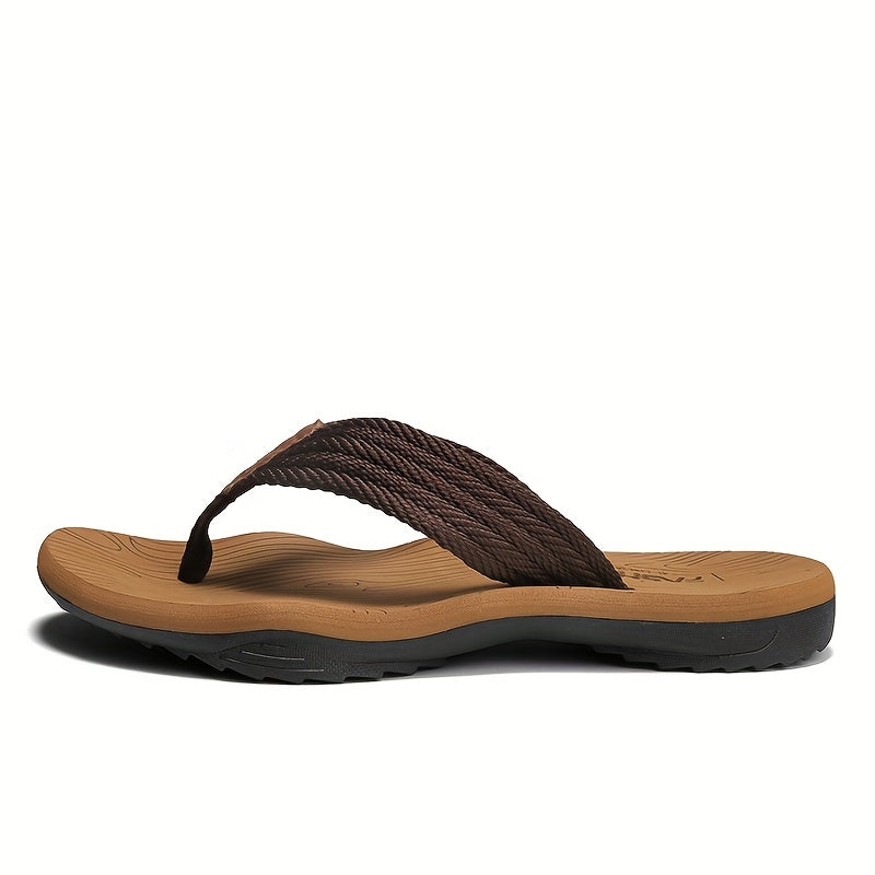 Men's Summer Flip-Flops - Trendy Korean Style, Non-Slip Beach Sandals with Comfortable Footbed and Braided Strap Design