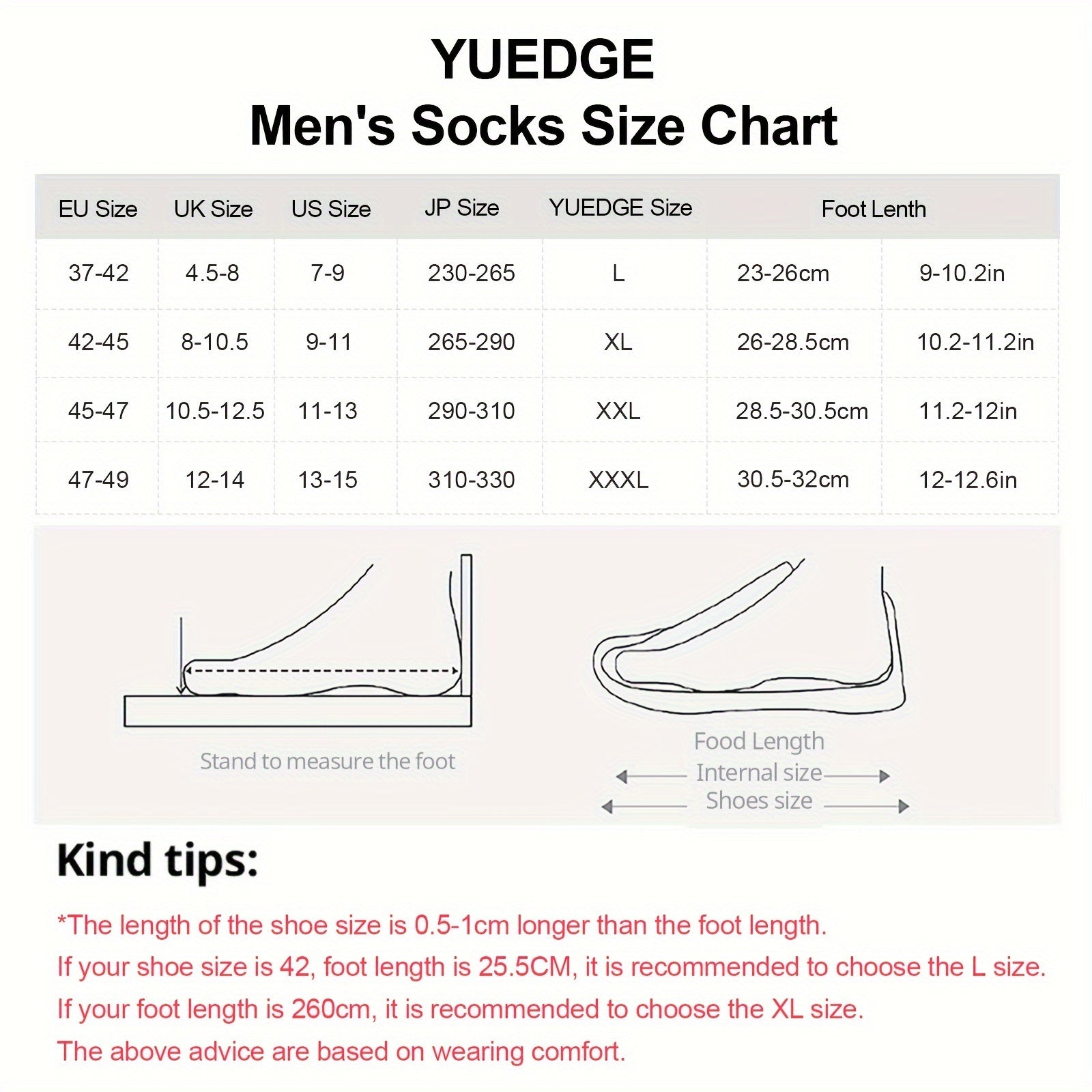 5 Pairs YUEDGE Mens Cushioned Crew Socks Performance Moisture Wicking Training Athletic Socks For Men 6-13