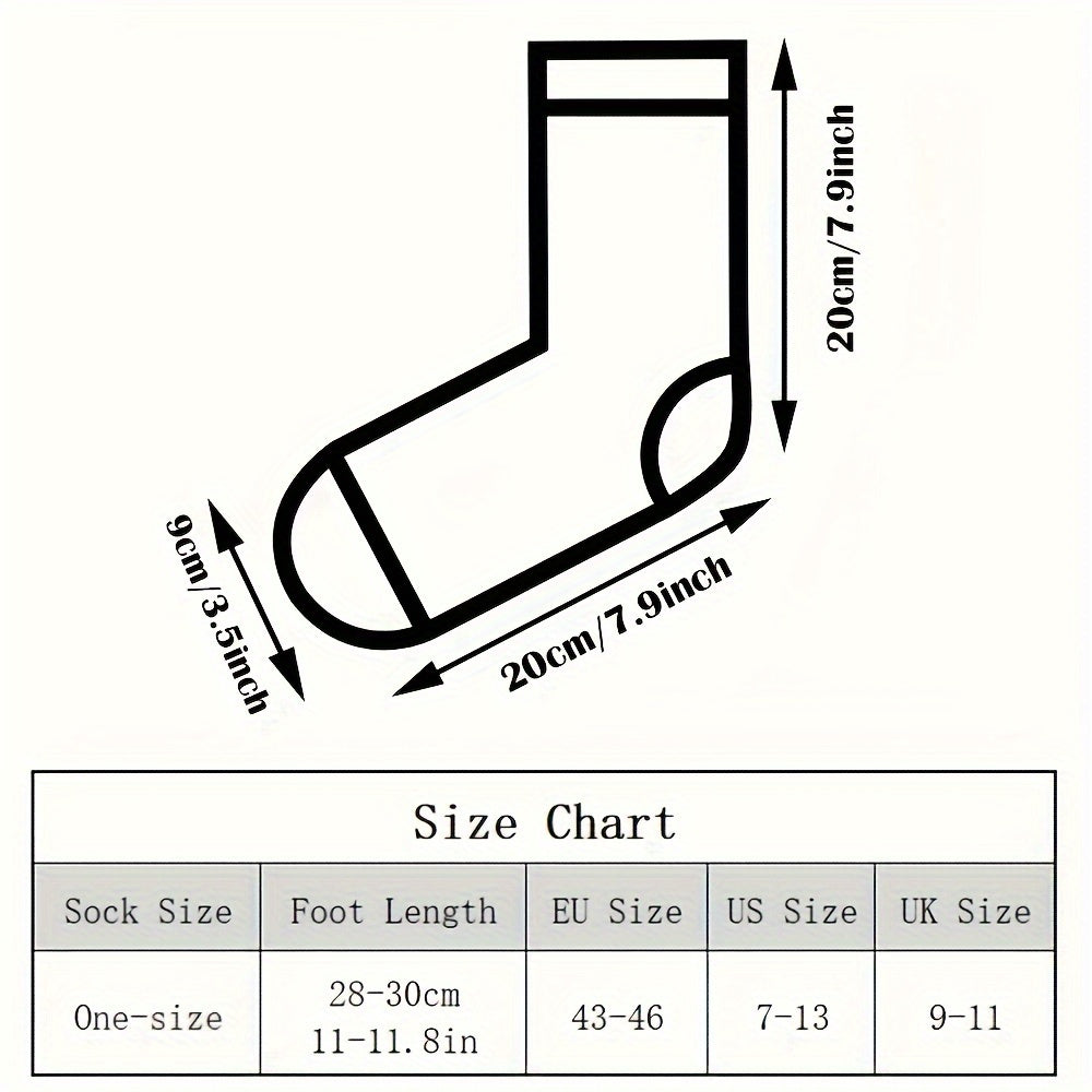 5 Pairs Unisex Cartoon Expression Calf Socks, Cotton Knit Fabric with Acrylic & Spandex, Machine Washable, Fun Novelty Casual Crew Socks for Men, Women, and Teens, Gift-Ready